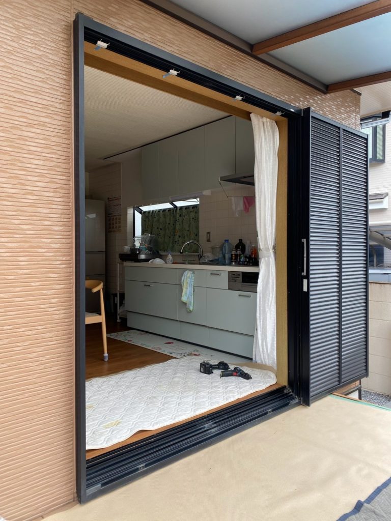 建具を外した大開口部